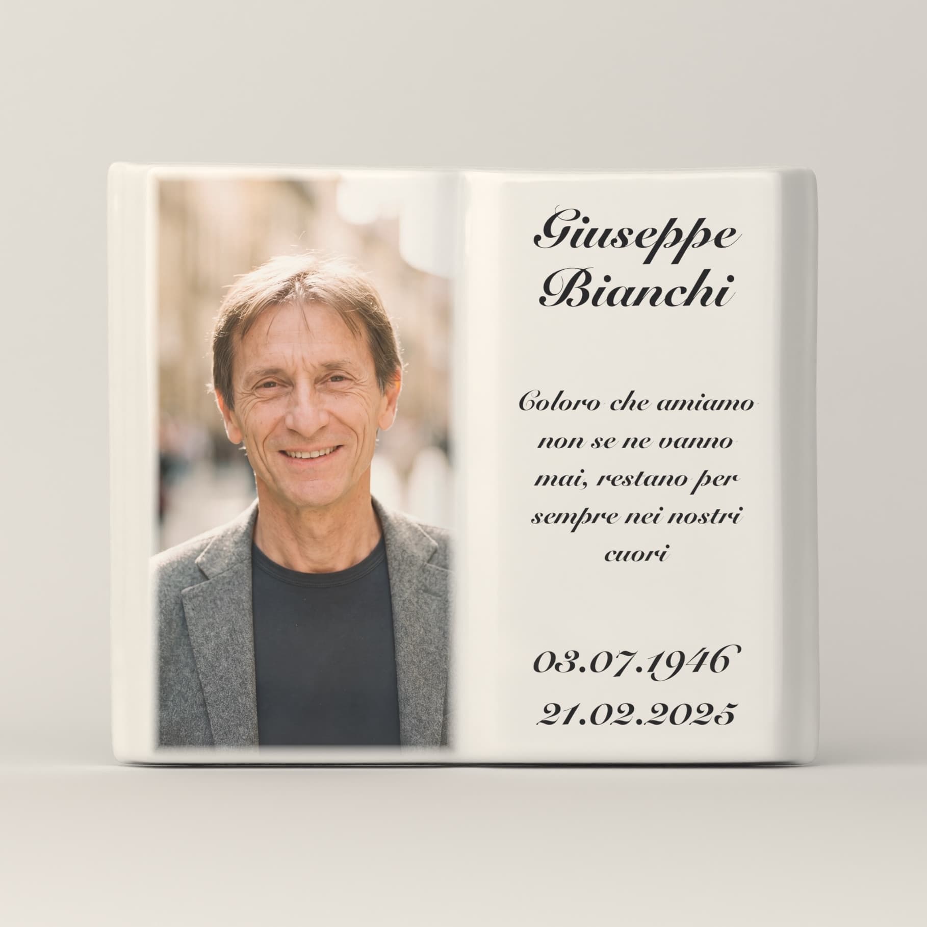 Fotoceramica per lapidi personalizzata - Libro