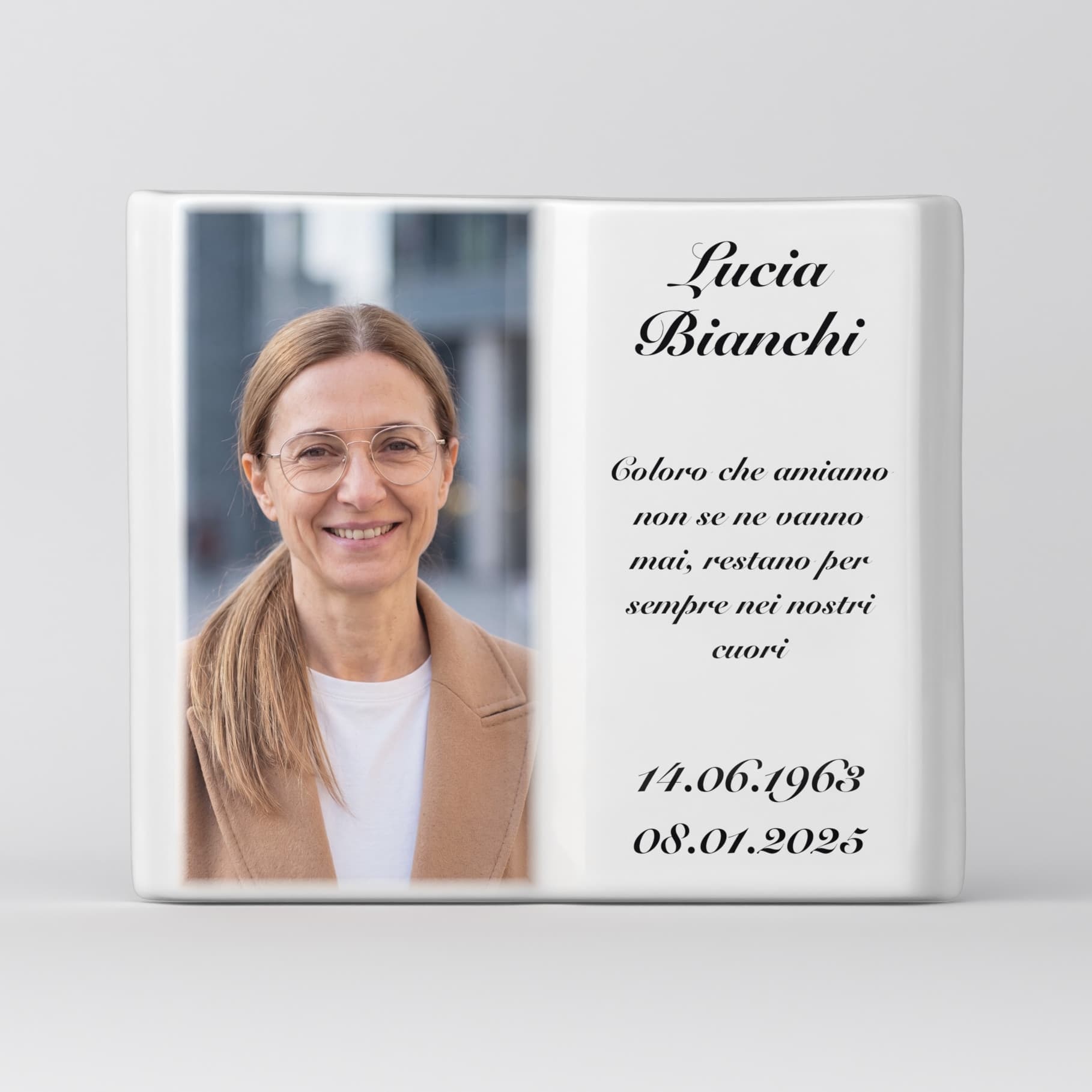 Fotoceramica per lapidi personalizzata - Libro