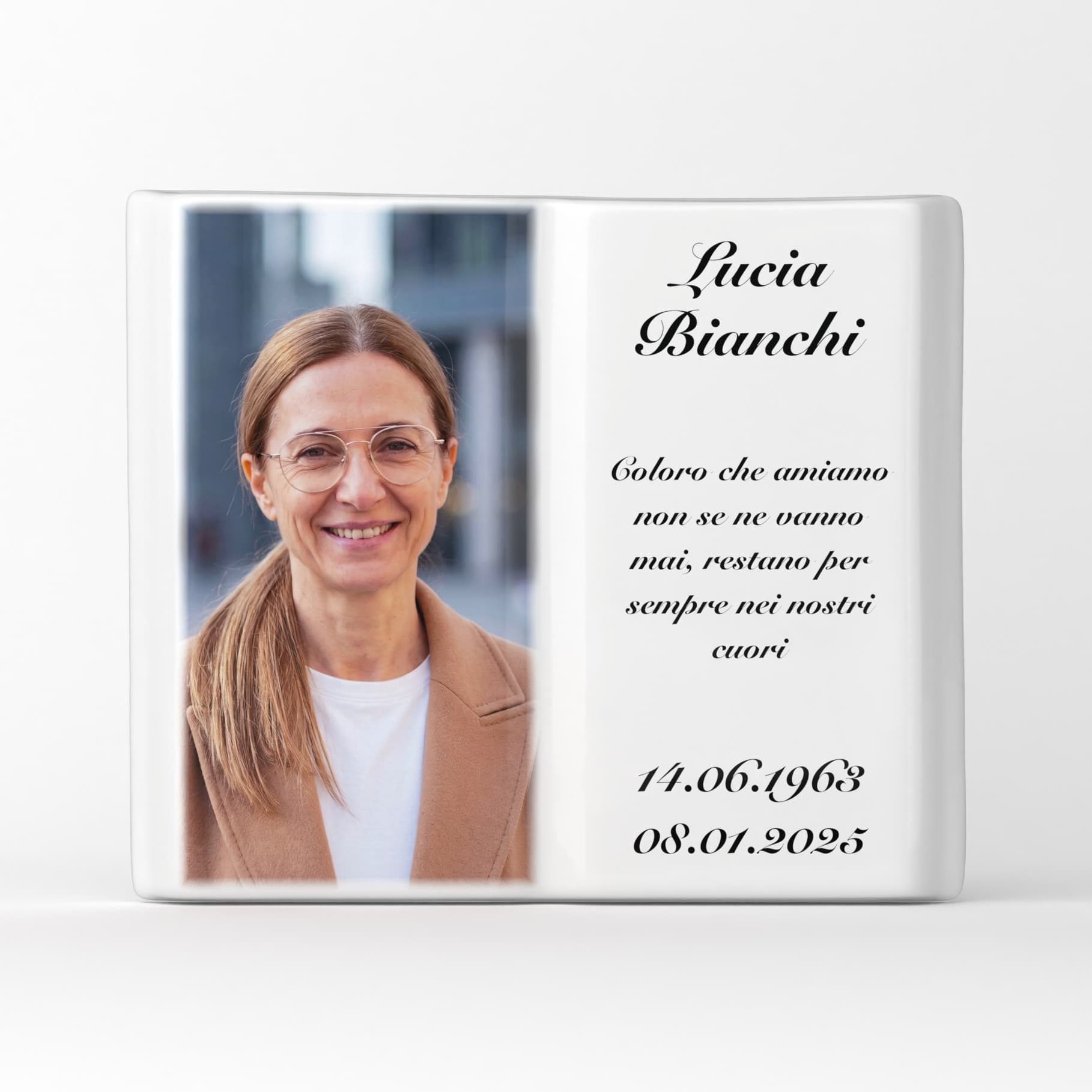 Fotoceramica per lapidi personalizzata - Libro