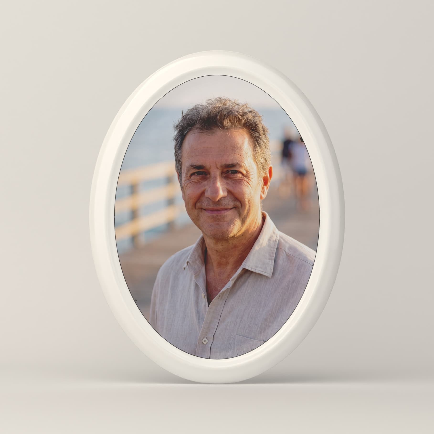 Fotoceramica per lapidi personalizzata - Ovale bordato